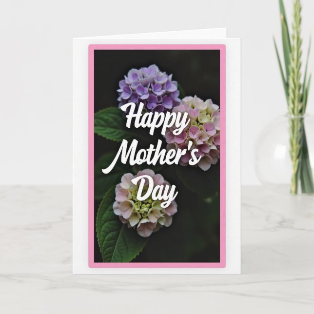 Pink And White Floral Card (Front)