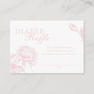 Pink and White Floral Diaper Raffle Enclosure Card