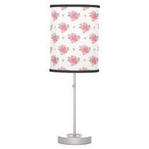 Pink And White Floral Girls Room Table Lamp