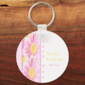 Pink and White Floral Keychain (Front)