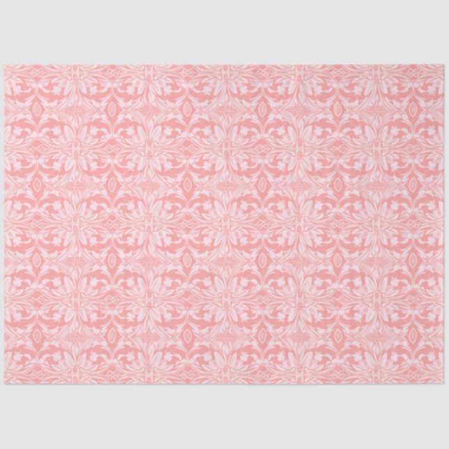 Pink and White Floral Pattern Christmas Tissue Paper (Front)