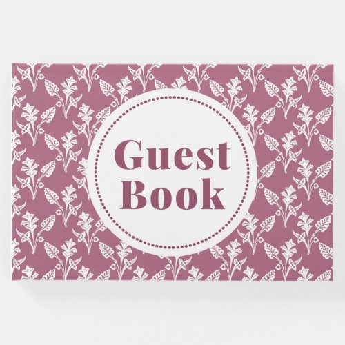 Pink and White Floral Pattern Guest Book