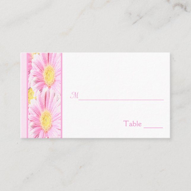 Pink and White Floral Placecards (Front)