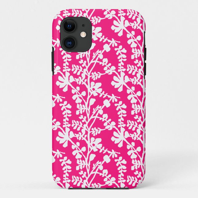Pink And White Floral Repeating Pattern Case-Mate iPhone Case (Back)