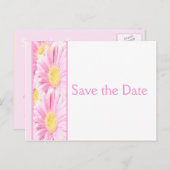 Pink and White Floral Save the Date Postcard (Front/Back)