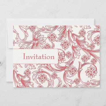 Pink and White Floral Spring Wedding Invitation