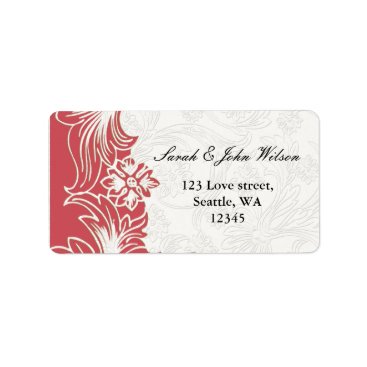 Pink and White Floral Spring Wedding Label