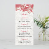 Pink and White Floral Spring Wedding Menu (Standing Front)