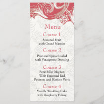 Pink and White Floral Spring Wedding Menu