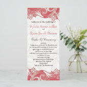 Pink and White Floral Spring Wedding Program (Standing Front)