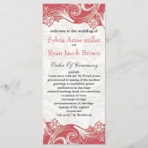 Pink and White Floral Spring Wedding Program