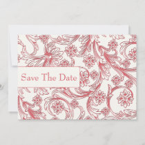 Pink and White Floral Spring Wedding Save The Date
