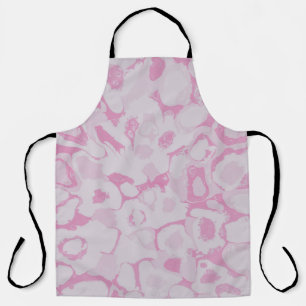 Pink and white floral textile apron