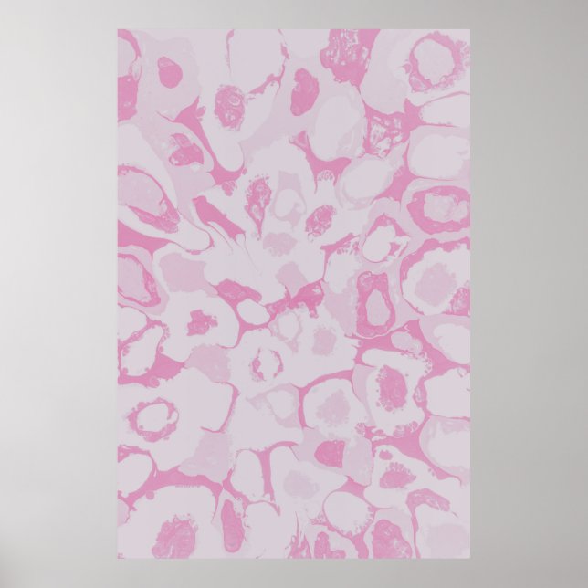 Pink and white floral textile poster (Front)
