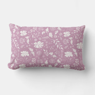 Pink and White Floral Throw Pillow