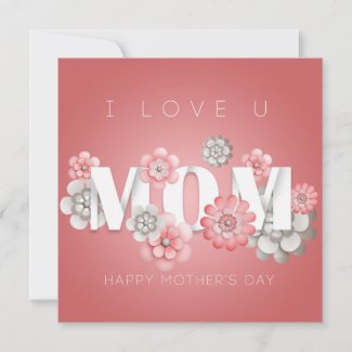 Pink and White Floral Typography Mother's Day