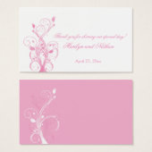 Pink and White Floral Wedding Favor Tag (Front & Back)