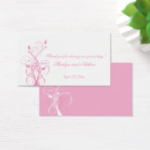 Pink and White Floral Wedding Favor Tag (Desk)