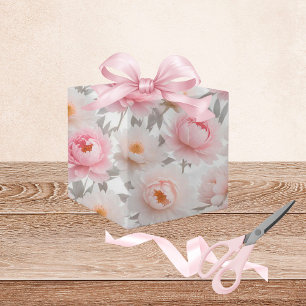 Pink and White Floral Wrapping Paper