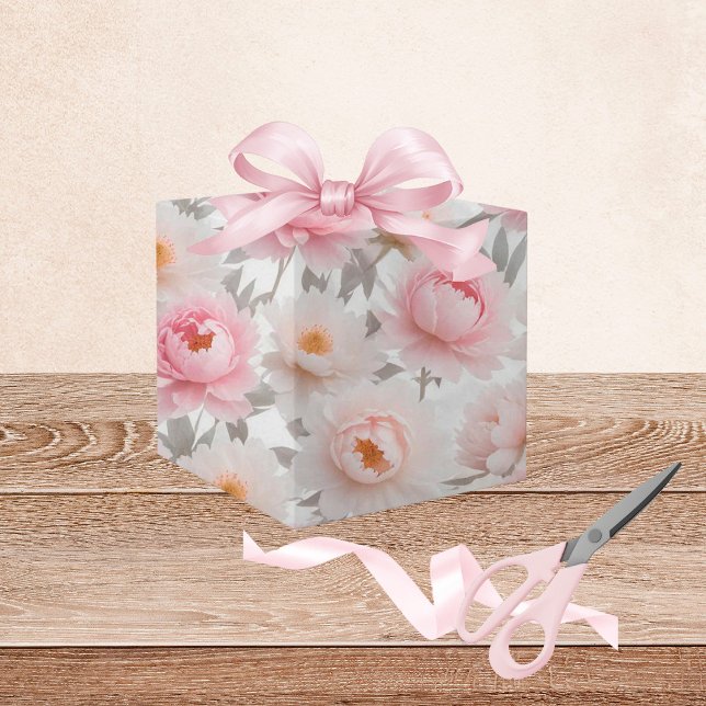 Pink and White Floral Wrapping Paper (Creator Uploaded)