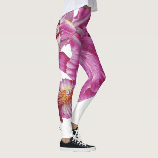 Pink and White Flower All-Over-Print Leggings