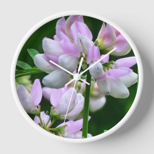 Pink and White Flower Buds Clock