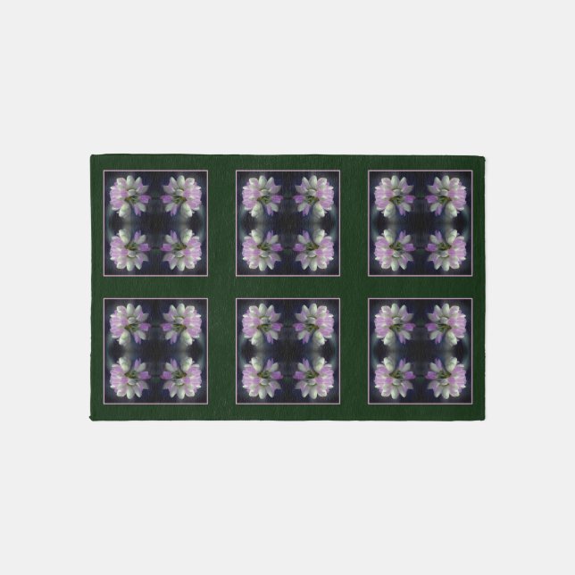 Pink And White Flower Close Up Abstract Rug (Front)