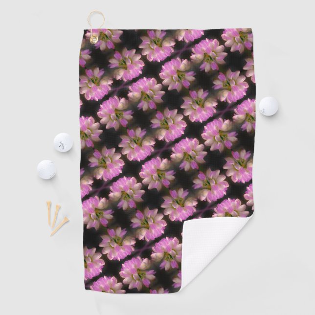 Pink And White Flower Close Up Pattern    Golf Towel (InSitu)