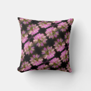 Pink And White Flower Close Up Pattern  Throw Pillow