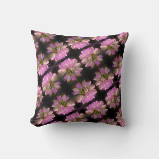 Pink And White Flower Close Up Pattern Throw Pillow