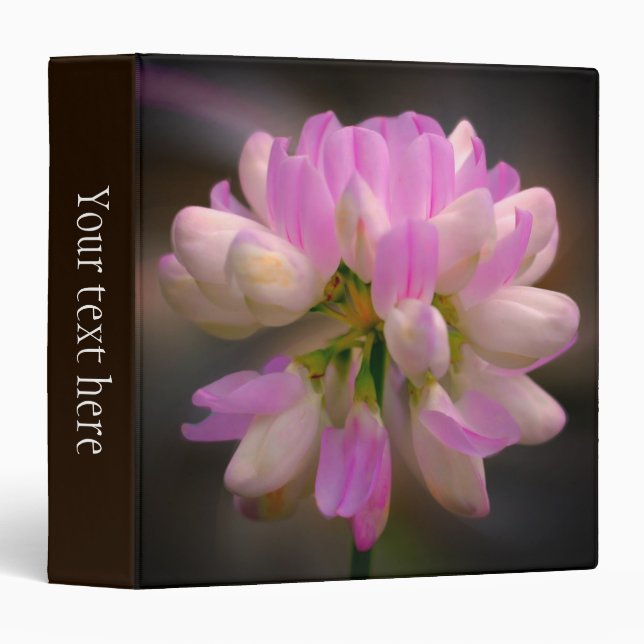 Pink And White Flower Close Up Personalized 3 Ring Binder (Front/Spine)