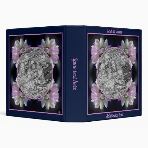 Pink And White Flower Create Your Own Photo 3 Ring Binder