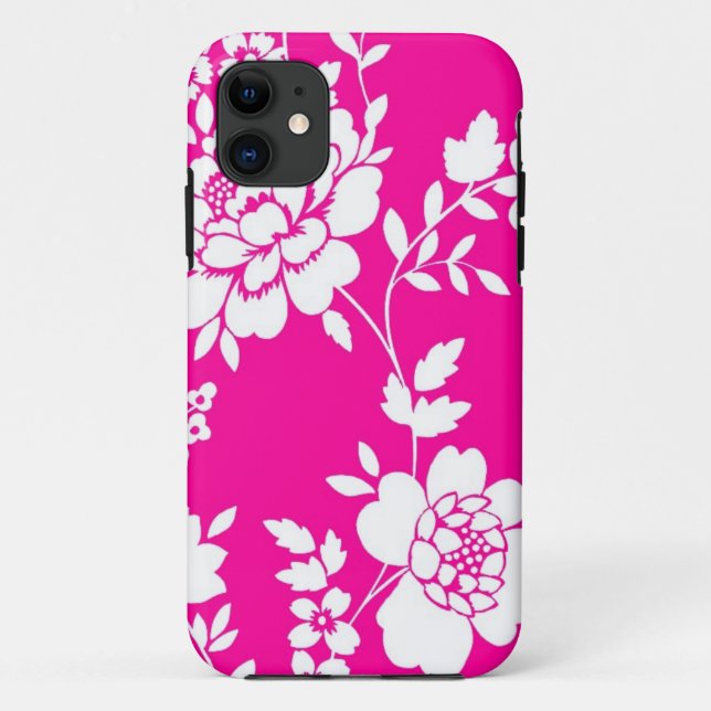 Pink and white flower design iPhone 5 case (Back)