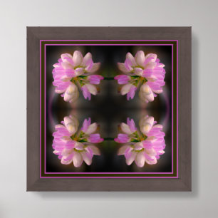 Pink And White Flower Nature Art Framed Art