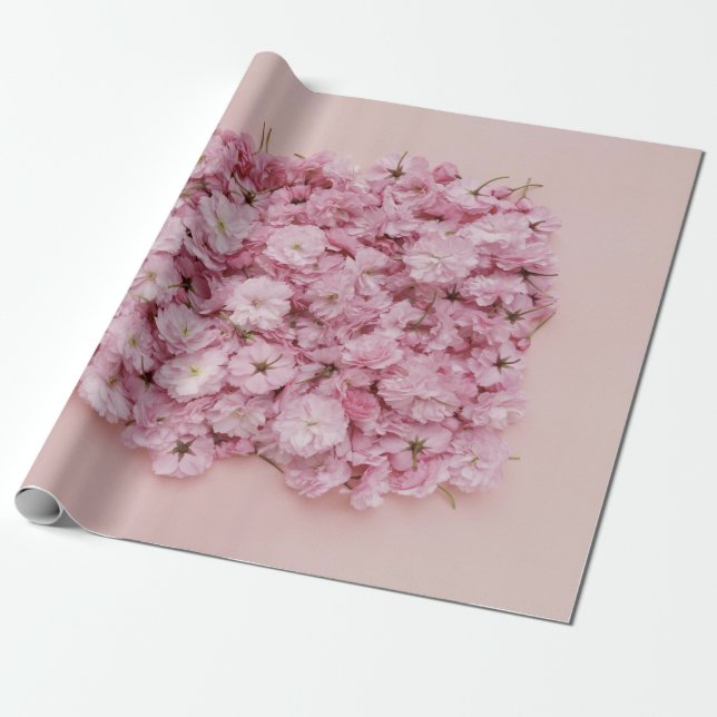 PINK AND WHITE FLOWER PETALS WRAPPING PAPER (Unrolled)