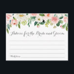 Pink and White Flower Wedding Advice Cards<br><div class="desc">Our pink and white flower "Advice for the Bride and Groom" cards are a sweet activity to have a wedding reception or bridal shower. The wording is completely customizable. Use Zazzle's "Personalize this template" tool to change the wording if you would like. Be sure to check out our large selection...</div>