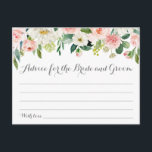 Pink and White Flower Wedding Advice Cards<br><div class="desc">Our pink and white flower "Advice for the Bride and Groom" cards are a sweet activity to have a wedding reception or bridal shower. The wording is completely customizable. Use Zazzle's "Personalize this template" tool to change the wording if you would like. Be sure to check out our large selection...</div>
