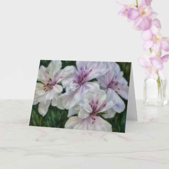 Pink and White Flowers Floral Art Note Card (Orchid)