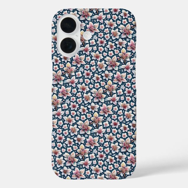 Pink and white flowers on dark background cover (Back)