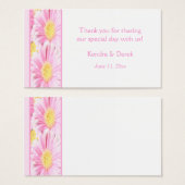 Pink and White Foral Wedding Favor Tag (Front & Back)
