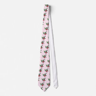 Pink and White Fuschia Neck Tie
