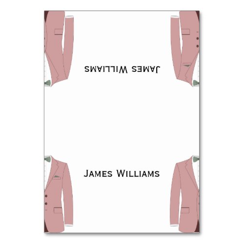 Pink And White Gay Wedding Place Setting Cards