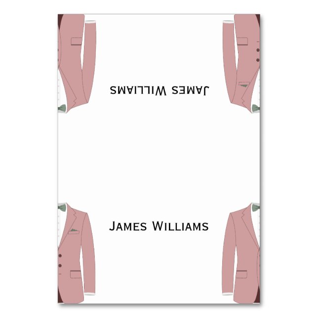 Pink And White Gay Wedding Place Setting Cards (Front)