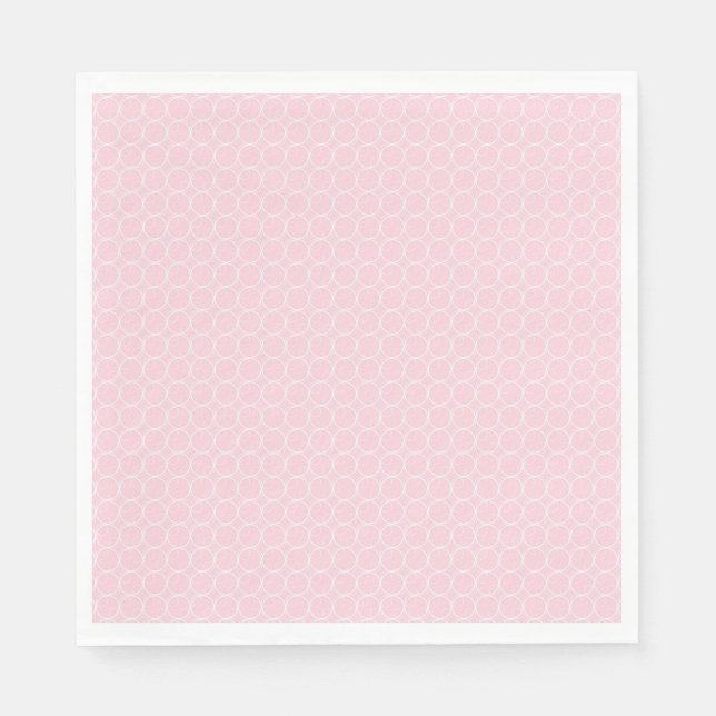 Pink and White Geographic  Paper Napkins (Front)