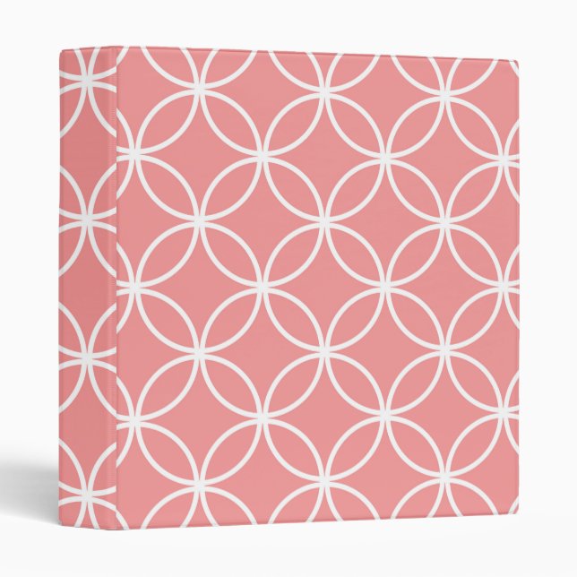 Pink and White Geometric Design Overlapping Circle Binder (Front/Spine)