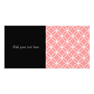Pink and White Geometric Design Overlapping Circle Card