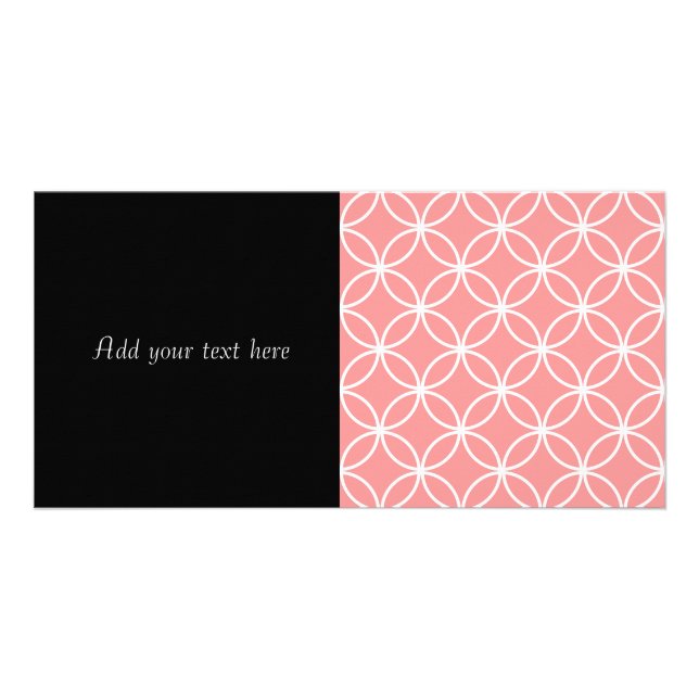 Pink and White Geometric Design Overlapping Circle Card (Front)