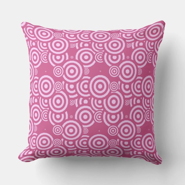 pink and white geometric throw pillow (Front)