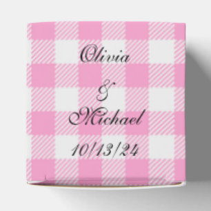 Pink and White Ghingham Custom Party Favors Box