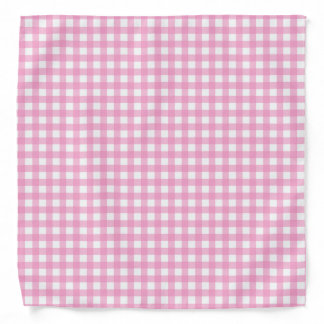 Pink and White Gingham Bandana